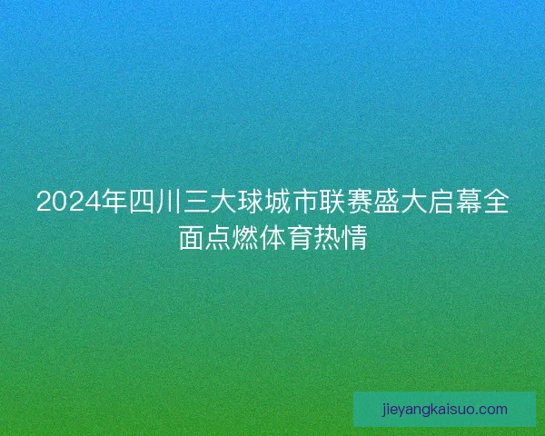 2024年四川三大球城市联赛盛大启幕全面点燃体育热情